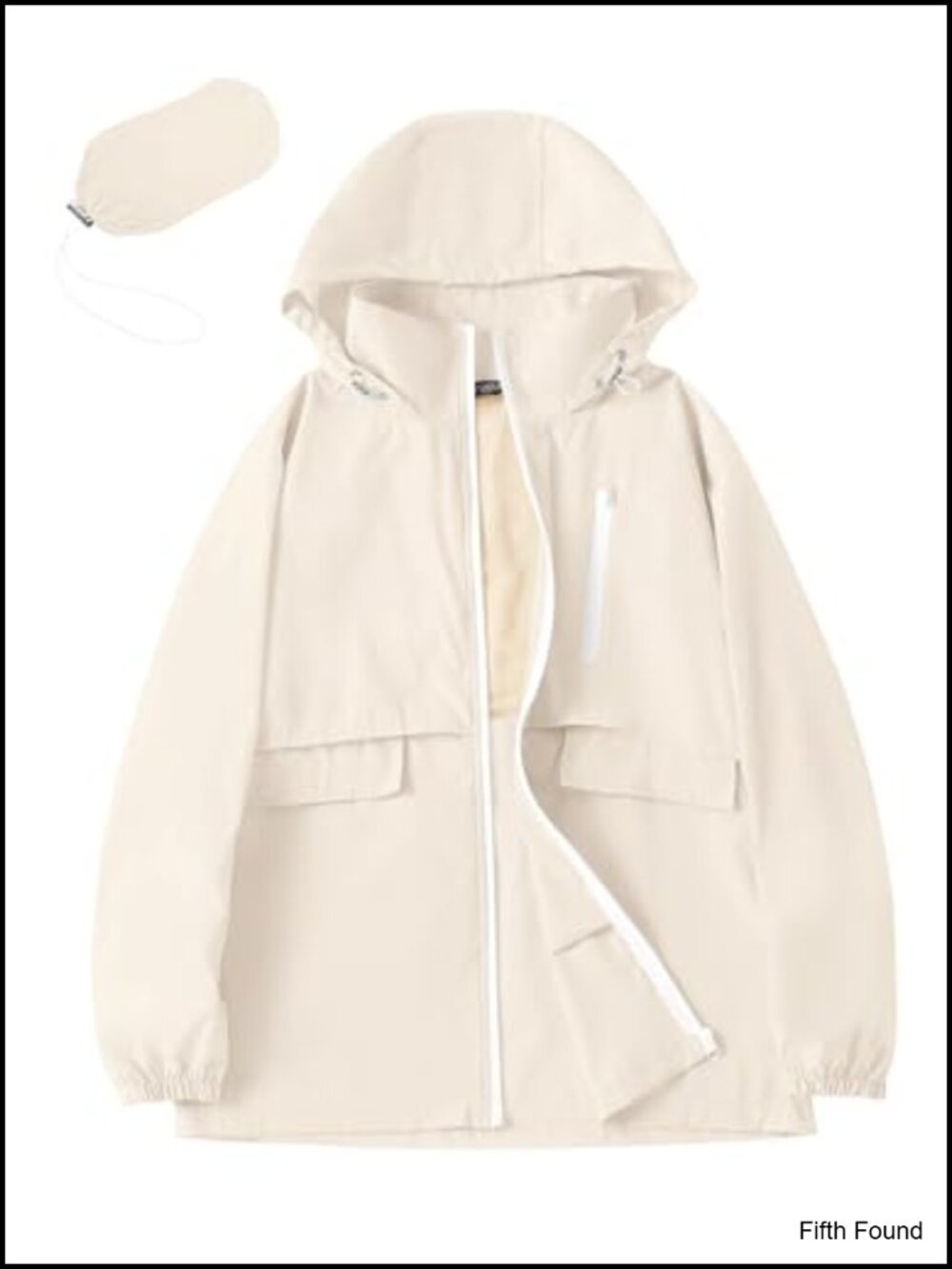 Waterproof Hooded Rain Jacket Windbreaker Packable Anorak